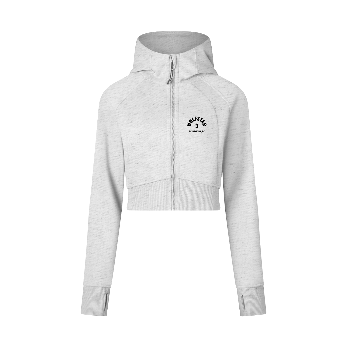 Cropped Zip-Through Hoodie