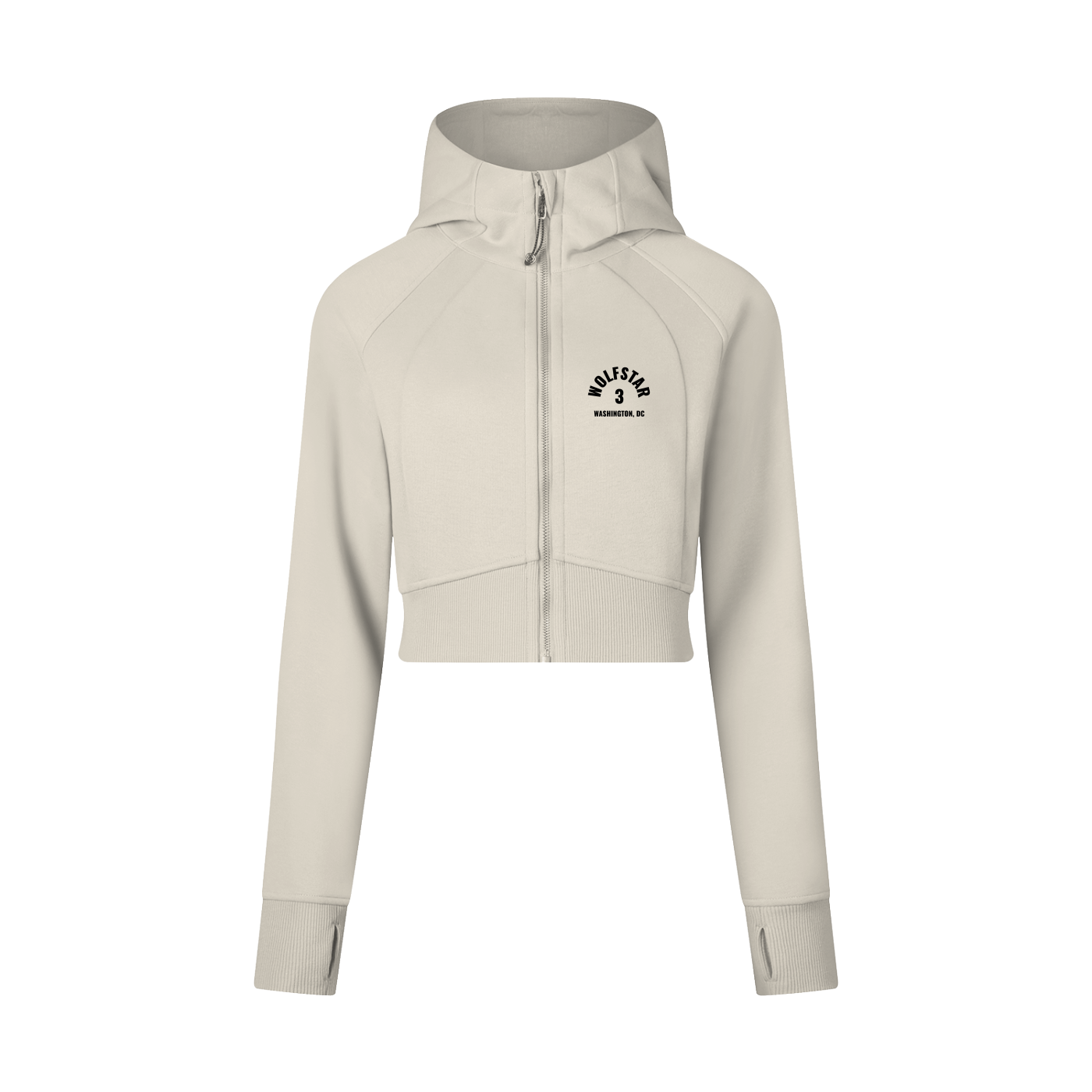 Cropped Zip-Through Hoodie