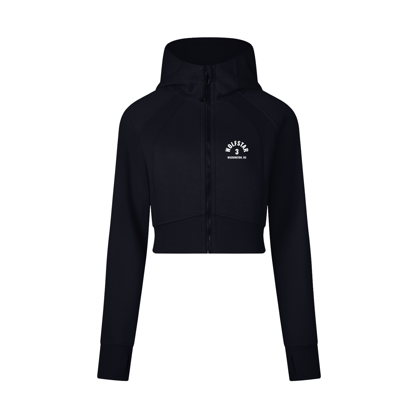 Cropped Zip-Through Hoodie